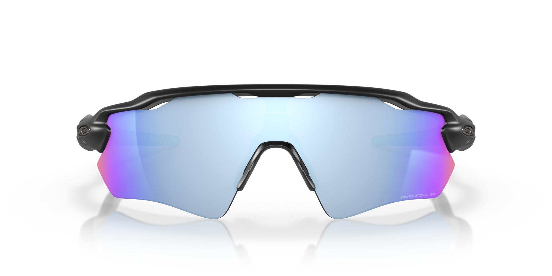 Oakley Radar EV Path Sunglasses front view - Colour: Matte Black / Prizm Deep Water Polarised