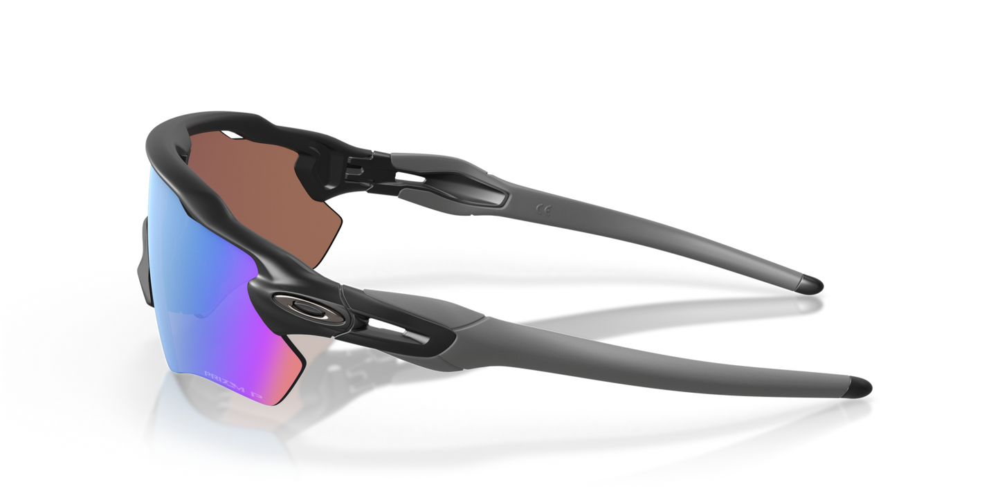 Oakley Radar EV Path Sunglasses side view - Colour: Matte Black / Prizm Deep Water Polarised