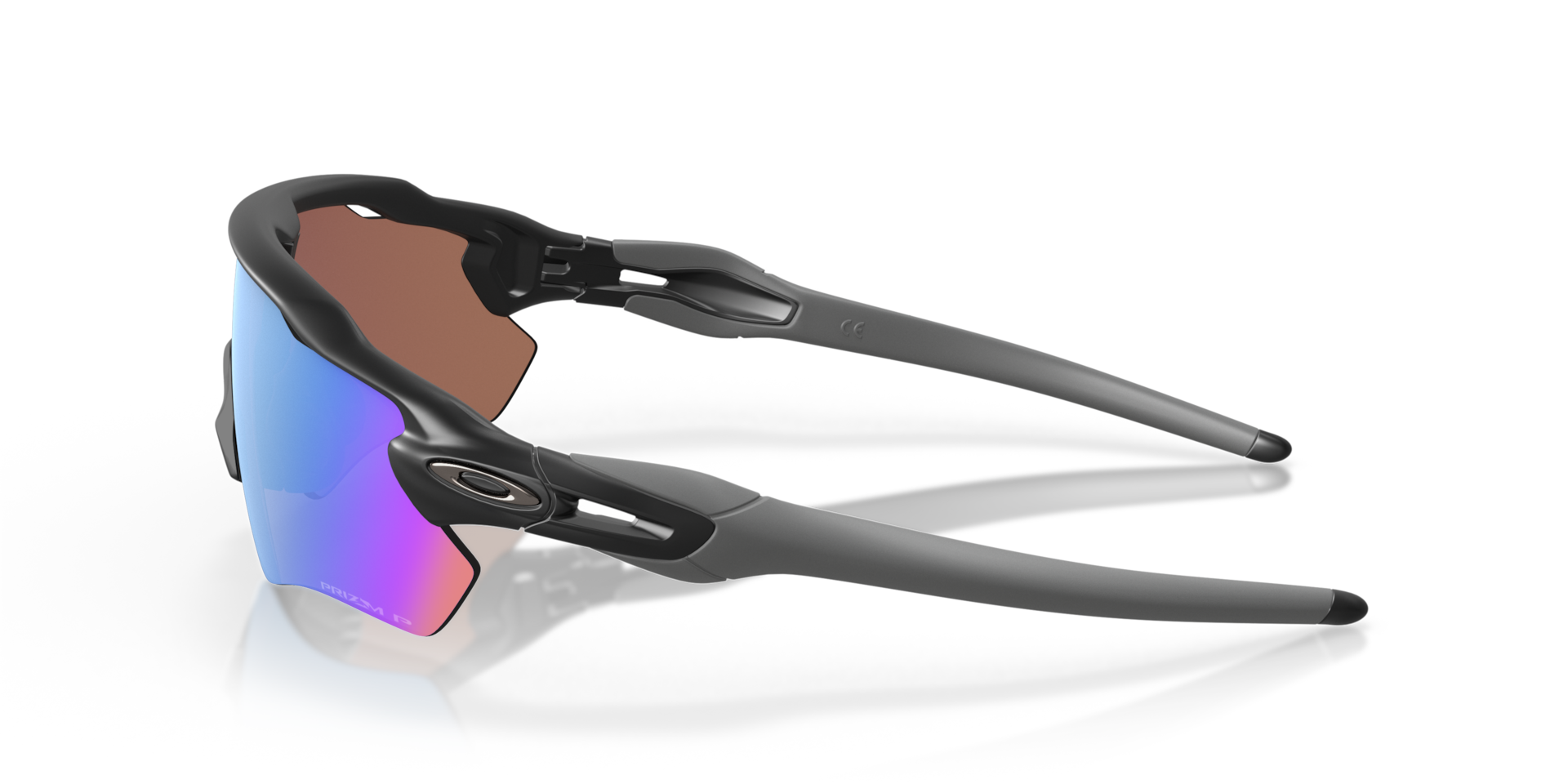 Oakley Radar EV Path Sunglasses side view - Colour: Matte Black / Prizm Deep Water Polarised