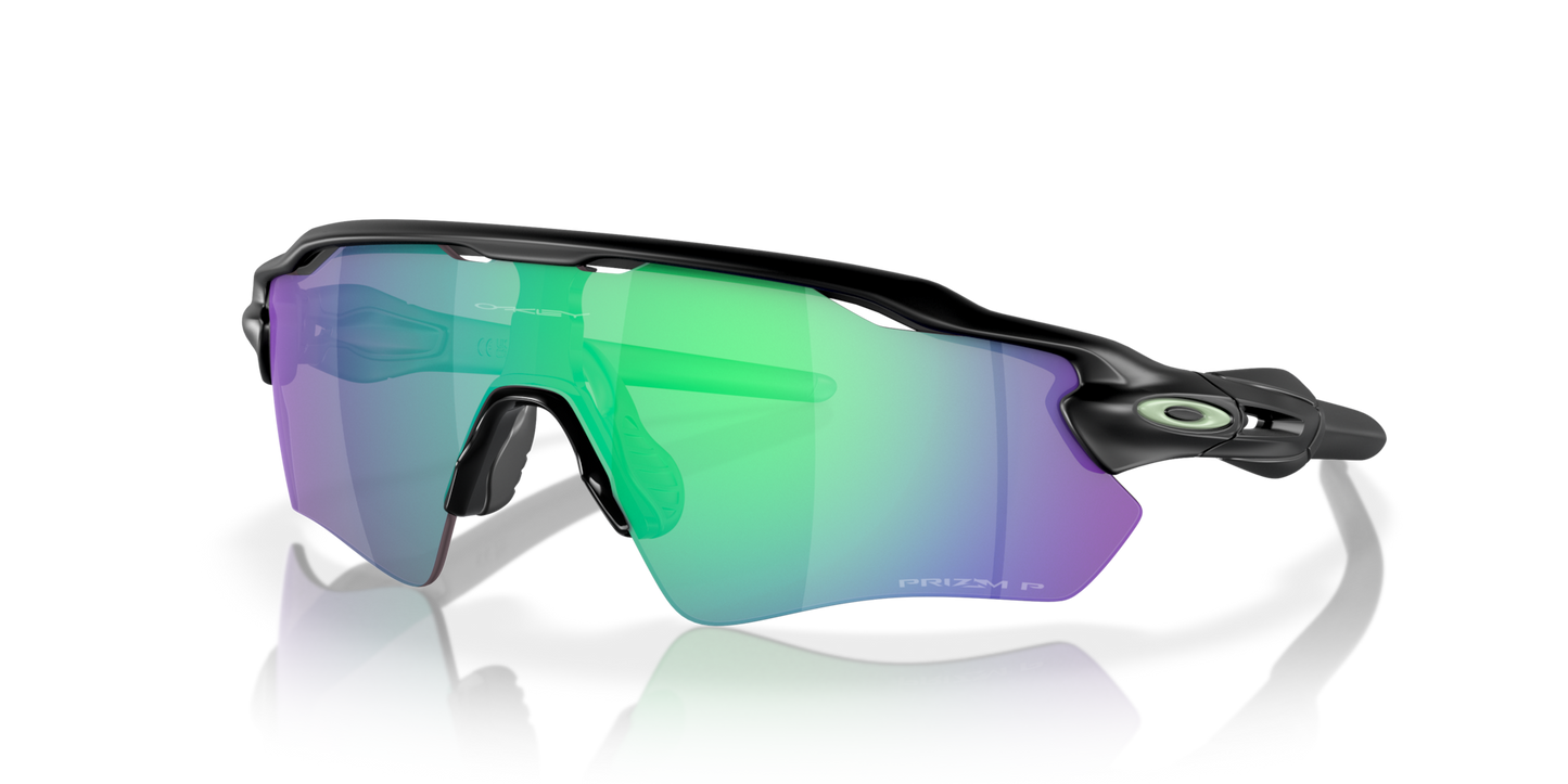 Oakley Radar EV Path Sunglasses angle view - Colour: Matte Black / Prizm Jade Polarised