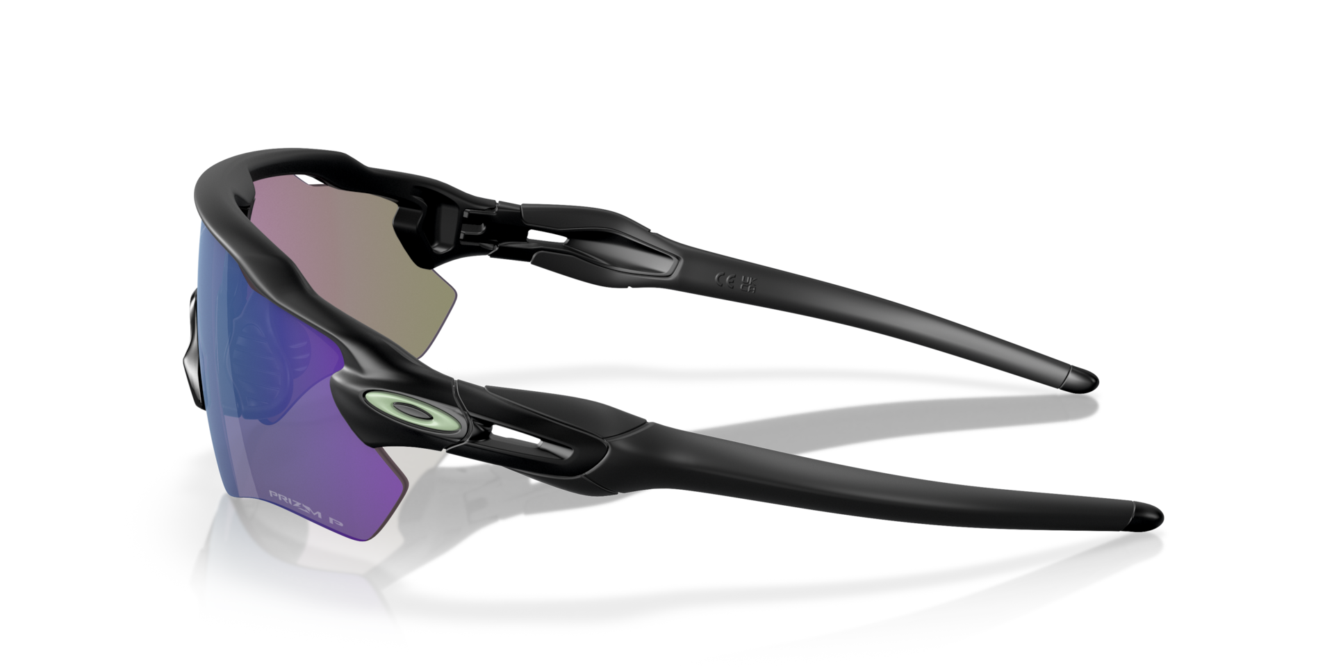 Oakley Radar EV Path Sunglasses side view - Colour: Matte Black / Prizm Jade Polarised