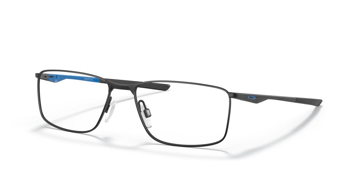 Oakley Socket 5.0 OX3217 Optical Frames angle view - Colour: Satin Black with Blue Interior