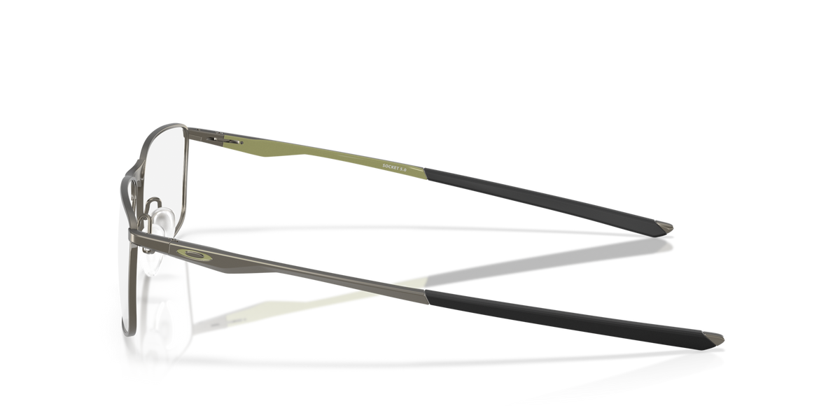 Oakley Socket 5.0 OX3217 Optical Frames side view - Colour: Matte Gunmetal with Olive Detail