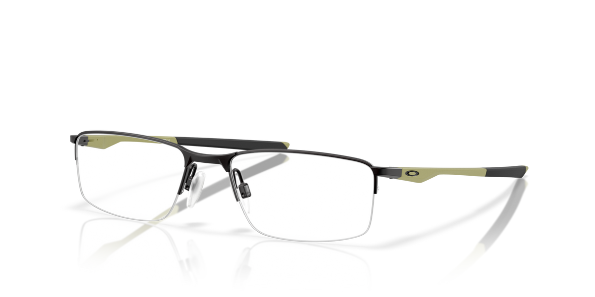 Oakley Socket 5.5 OX3218 Optical Frames angle view - Colour: Satin Black with Olive Temples
