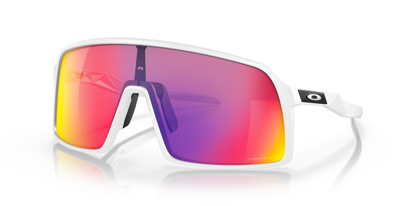 Oakley Sutro Sunglasses angle view - Colour: Matte White / Prizm Road