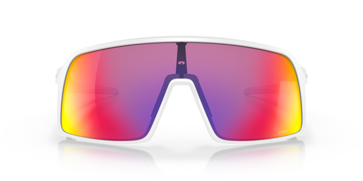 Oakley Sutro Sunglasses front view - Colour: Matte White / Prizm Road