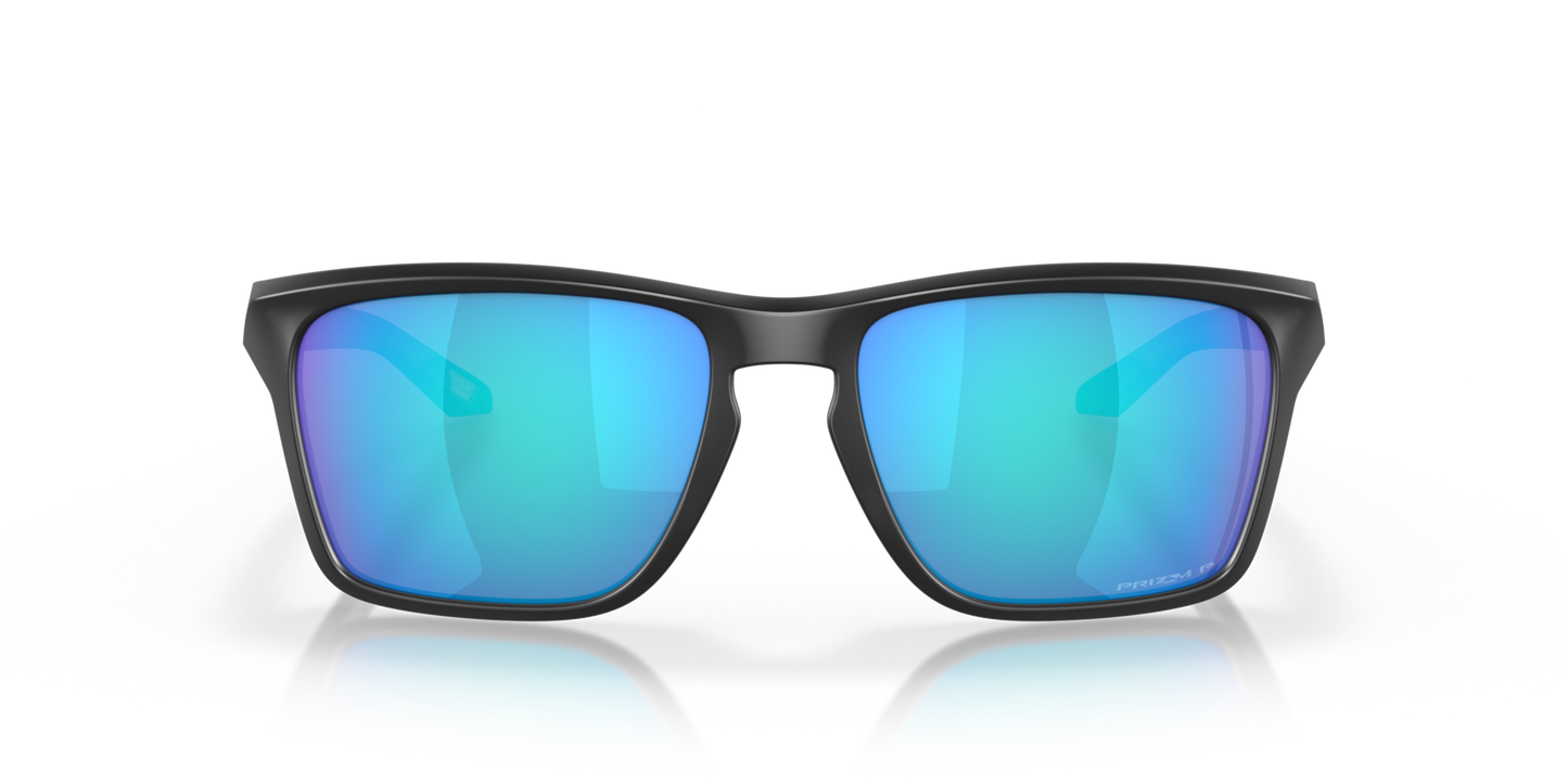 Oakley Sylas Sunglasses front view - Colour: Matte Black / Prizm Sapphire Polarised