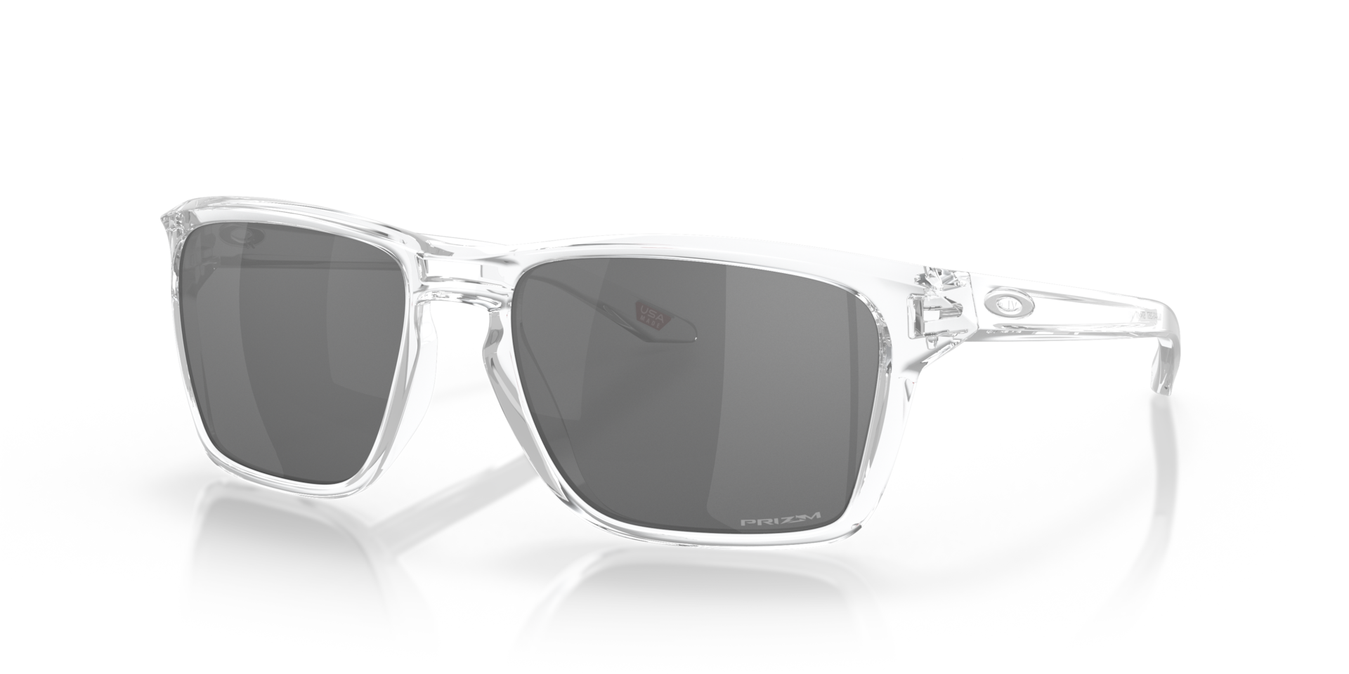 Oakley Sylas Sunglasses angle view - Colour: Polished Clear / Prizm Black