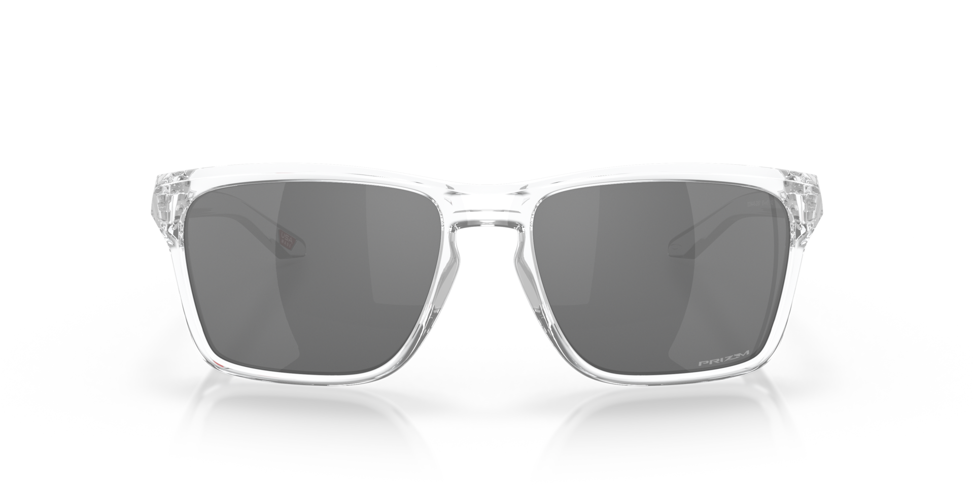 Oakley Sylas Sunglasses front view - Colour: Polished Clear / Prizm Black