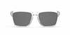 Oakley Sylas Sunglasses front view - Colour: Polished Clear - Lens: Grey solid tint - Media: Custom Polarised Grey solid tint