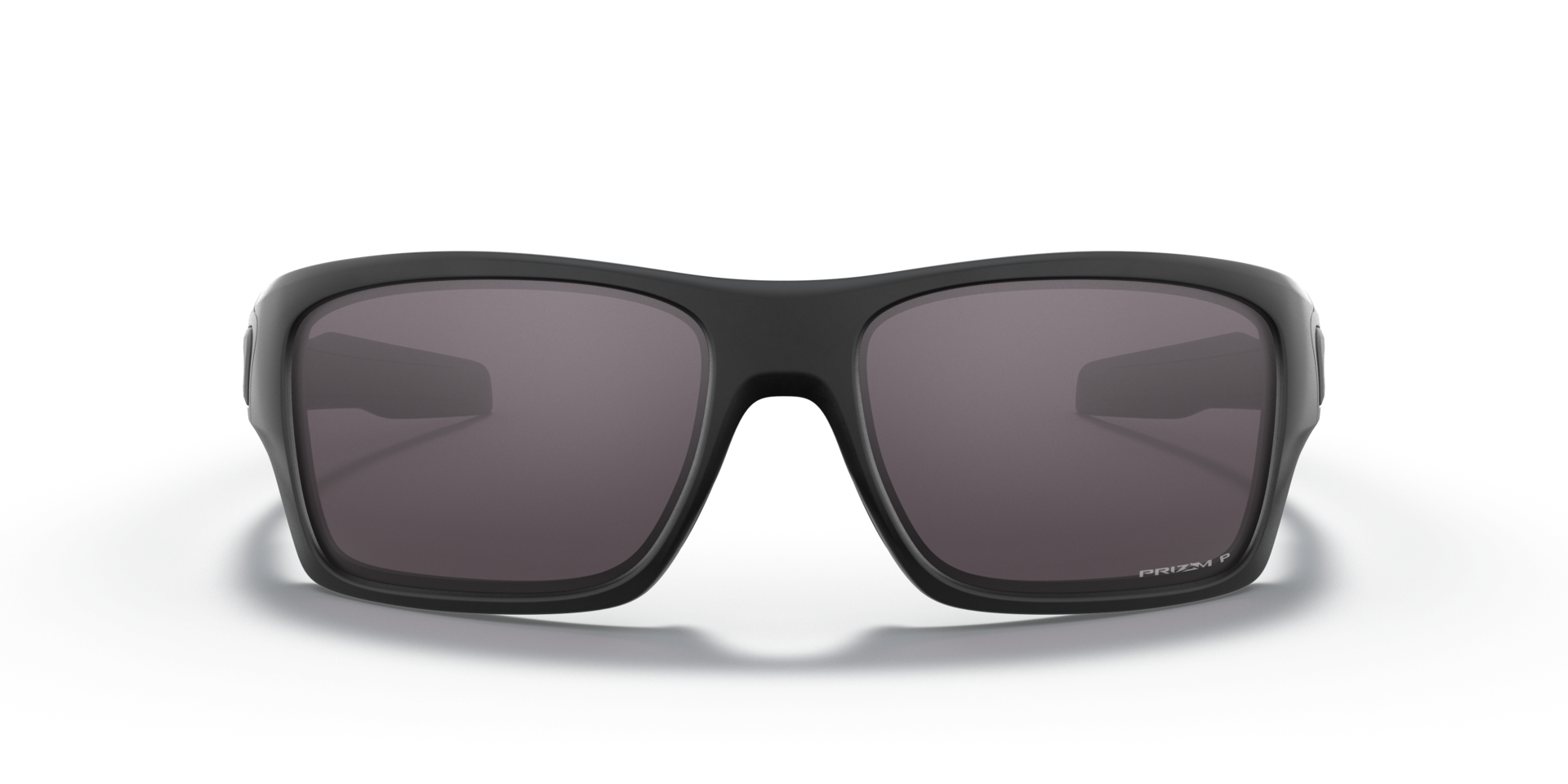 Oakley Turbine Sunglasses front view - Colour: Matte Black / Prizm Grey Polarised