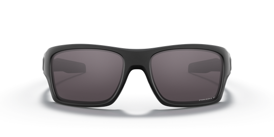 Oakley Turbine Sunglasses front view - Colour: Matte Black / Prizm Grey Polarised