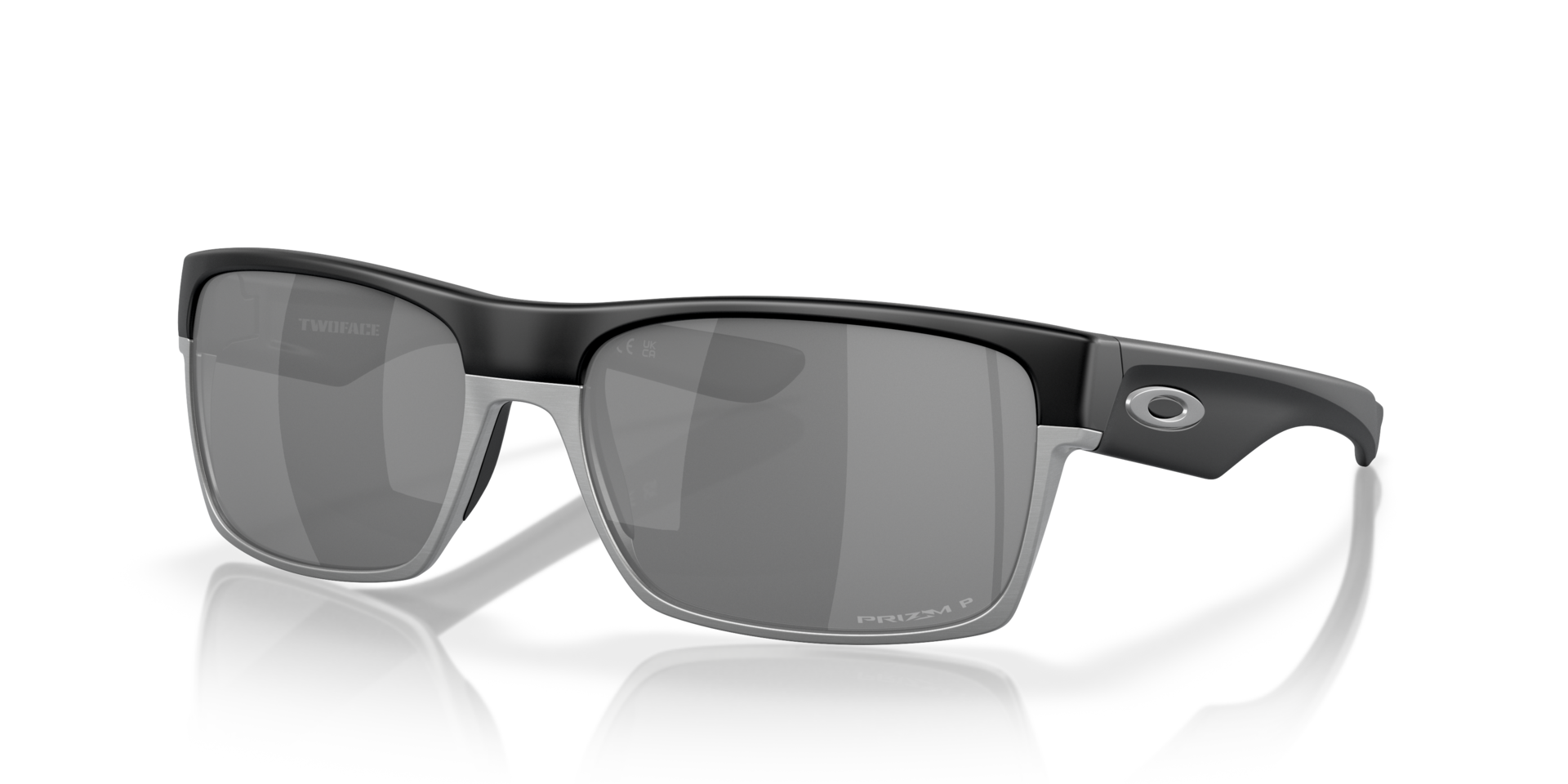 Oakley TwoFace Sunglasses angle view - Colour: Matte Black / Prizm Black Polarised