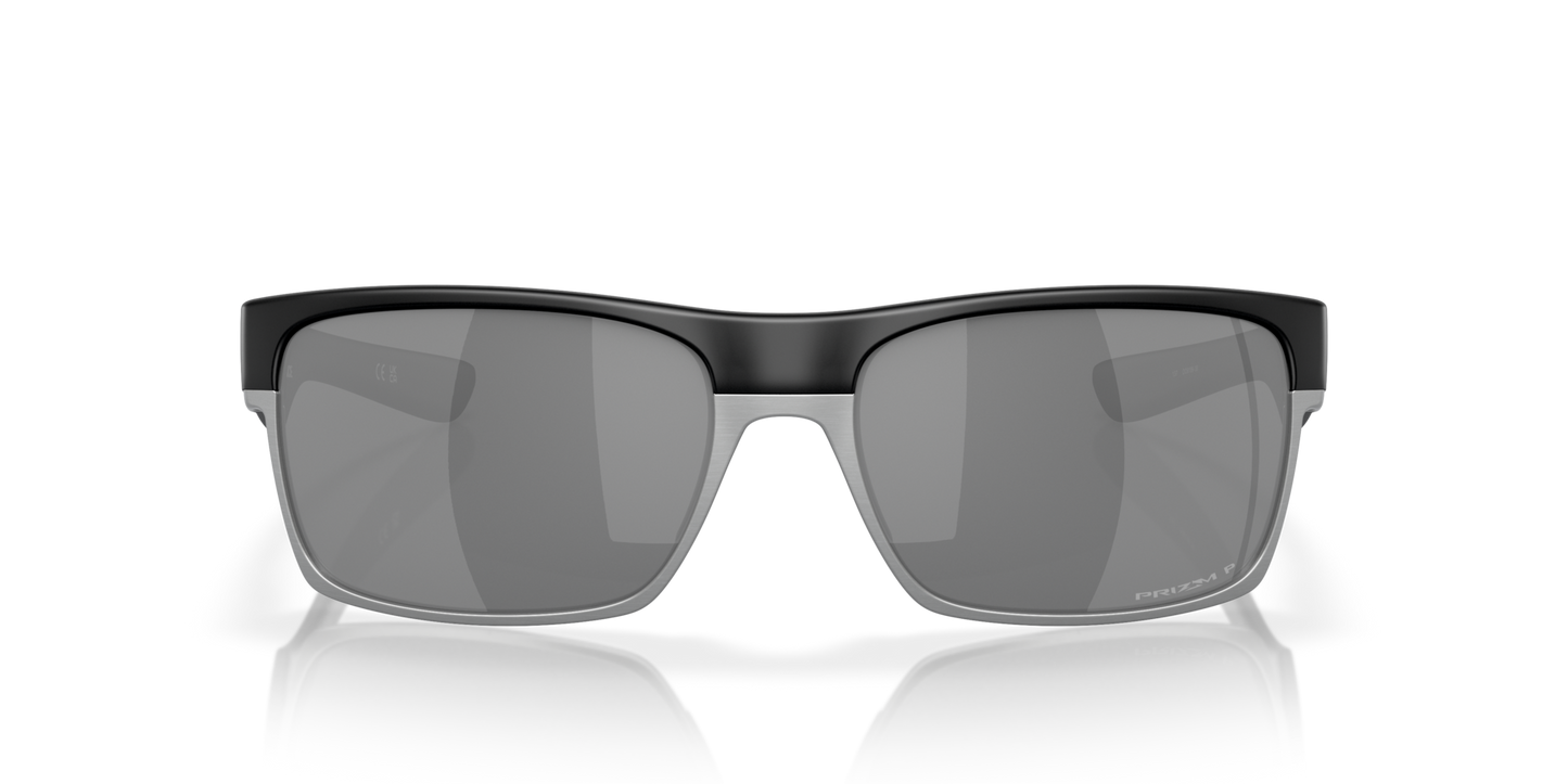 Oakley TwoFace Sunglasses front view - Colour: Matte Black / Prizm Black Polarised
