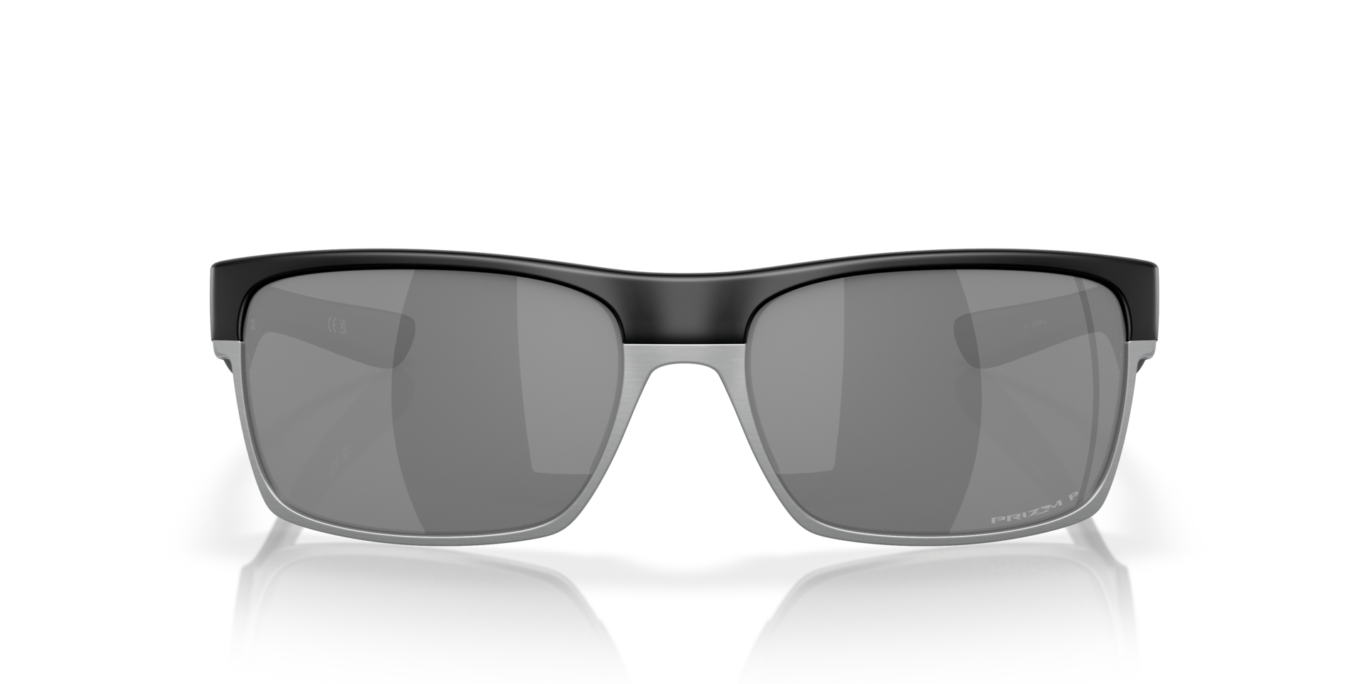 Oakley TwoFace Sunglasses front view - Colour: Matte Black / Prizm Black Polarised