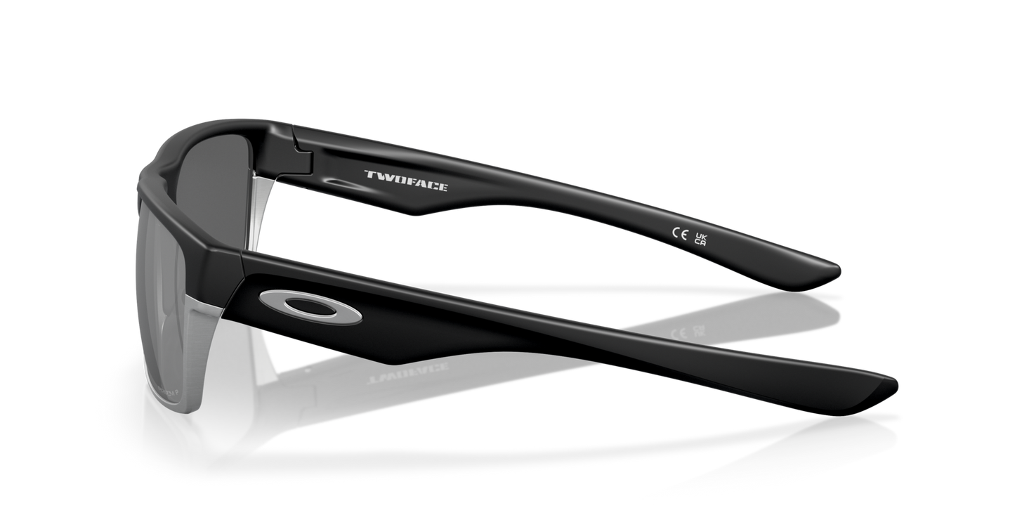 Oakley TwoFace Sunglasses side view - Colour: Matte Black / Prizm Black Polarised