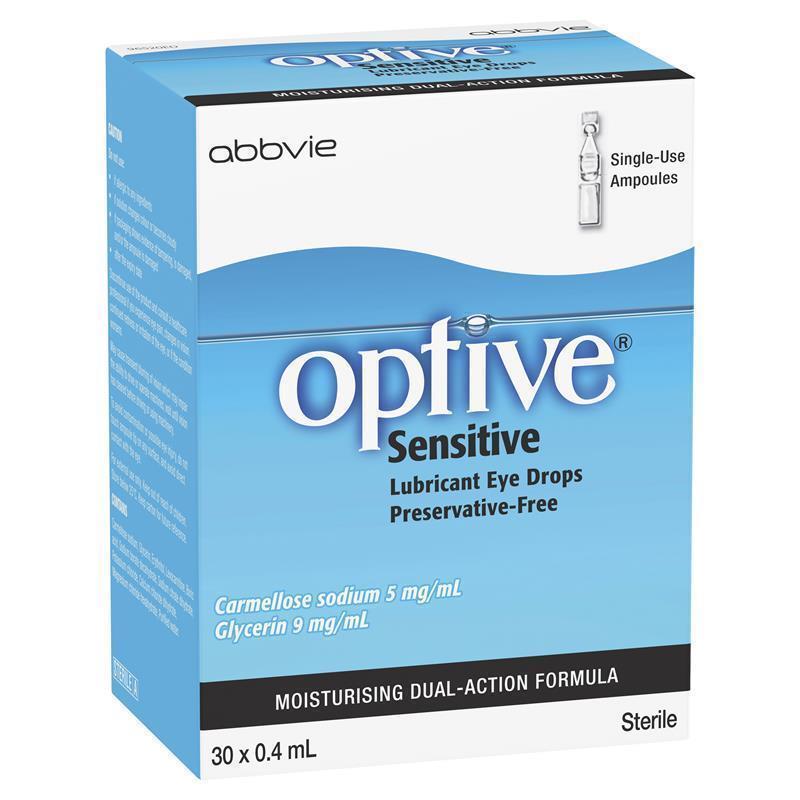 Optive Sensitive Preservative-Free Lubricant Eye Drops 30 x 0.4mL