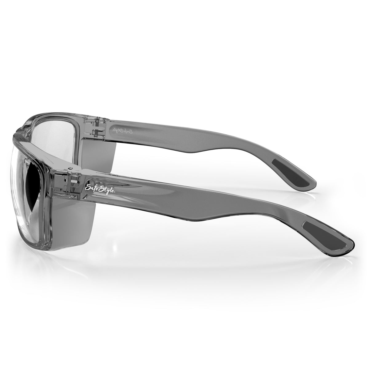 SafeStyle Rapids prescription safety glasses in Graphite — side view