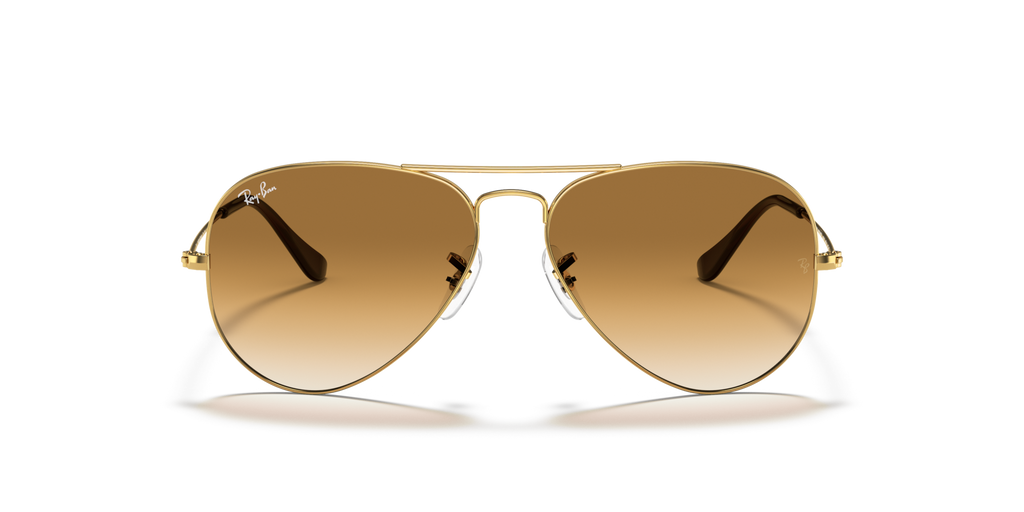 Ray-Ban Aviator Large Metal RB3025 Sunglasses front view - Colour: Arista Gold / Brown Gradient