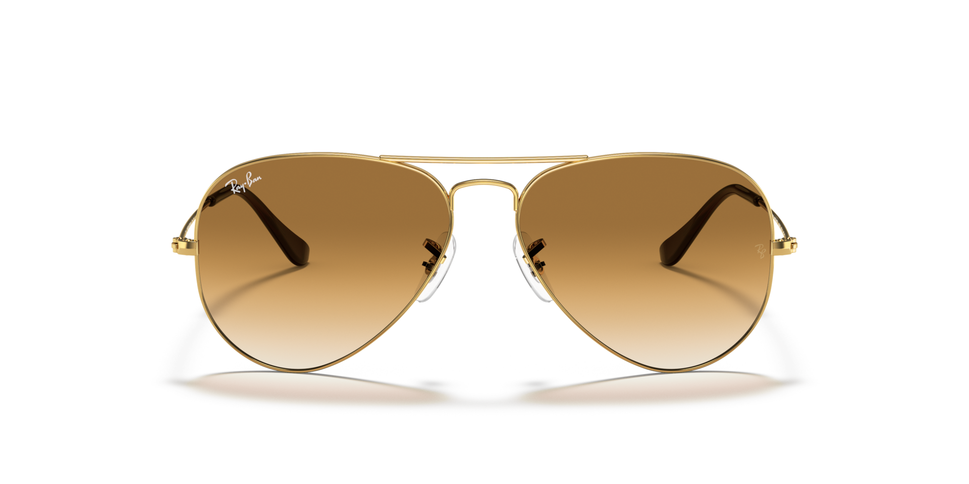 Ray-Ban Aviator Large Metal RB3025 Sunglasses front view - Colour: Arista Gold / Brown Gradient