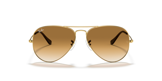 Ray-Ban Aviator Large Metal RB3025 Sunglasses front view - Colour: Arista Gold / Brown Gradient
