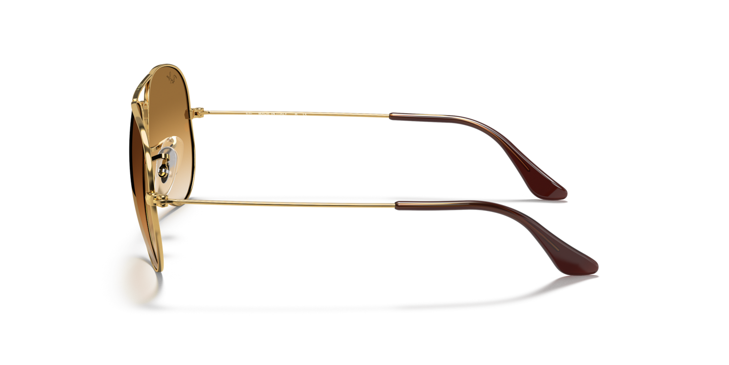 Ray-Ban Aviator Large Metal RB3025 Sunglasses side view - Colour: Arista Gold / Brown Gradient