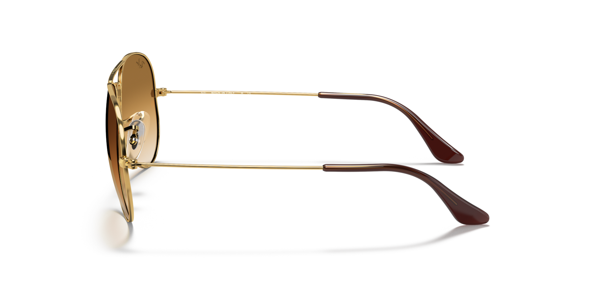 Ray-Ban Aviator Large Metal RB3025 Sunglasses side view - Colour: Arista Gold / Brown Gradient