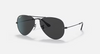 Ray-Ban Aviator Large Metal RB3025 Sunglasses angle view - Colour: Black / Black Polarised