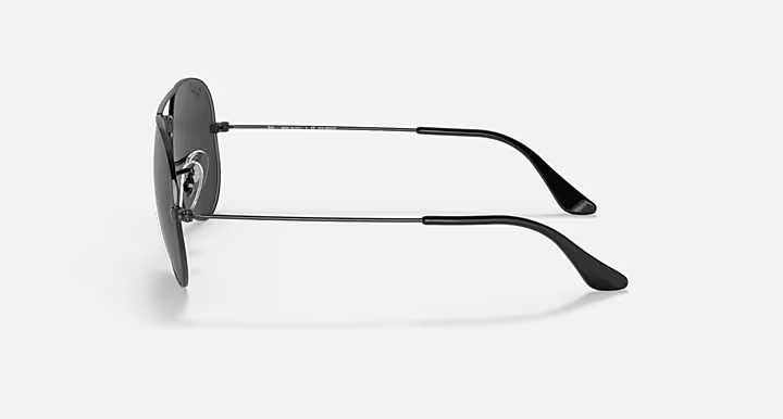 Ray-Ban Aviator Large Metal RB3025 Sunglasses side view - Colour: Black / Black Polarised