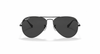 Ray-Ban Aviator Large Metal RB3025 Sunglasses front view - Colour: Black - Lens: Black Polarised - Media: Original Ray-Ban Polarised