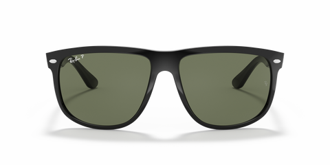Ray-Ban Boyfriend RB4147 Sunglasses - Polished Black / Dark Green Polarised
