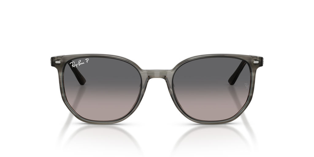 Ray-Ban Elliot RB2197 Sunglasses front view - Colour: Polished Striped Grey / Grey Gradient Polarised