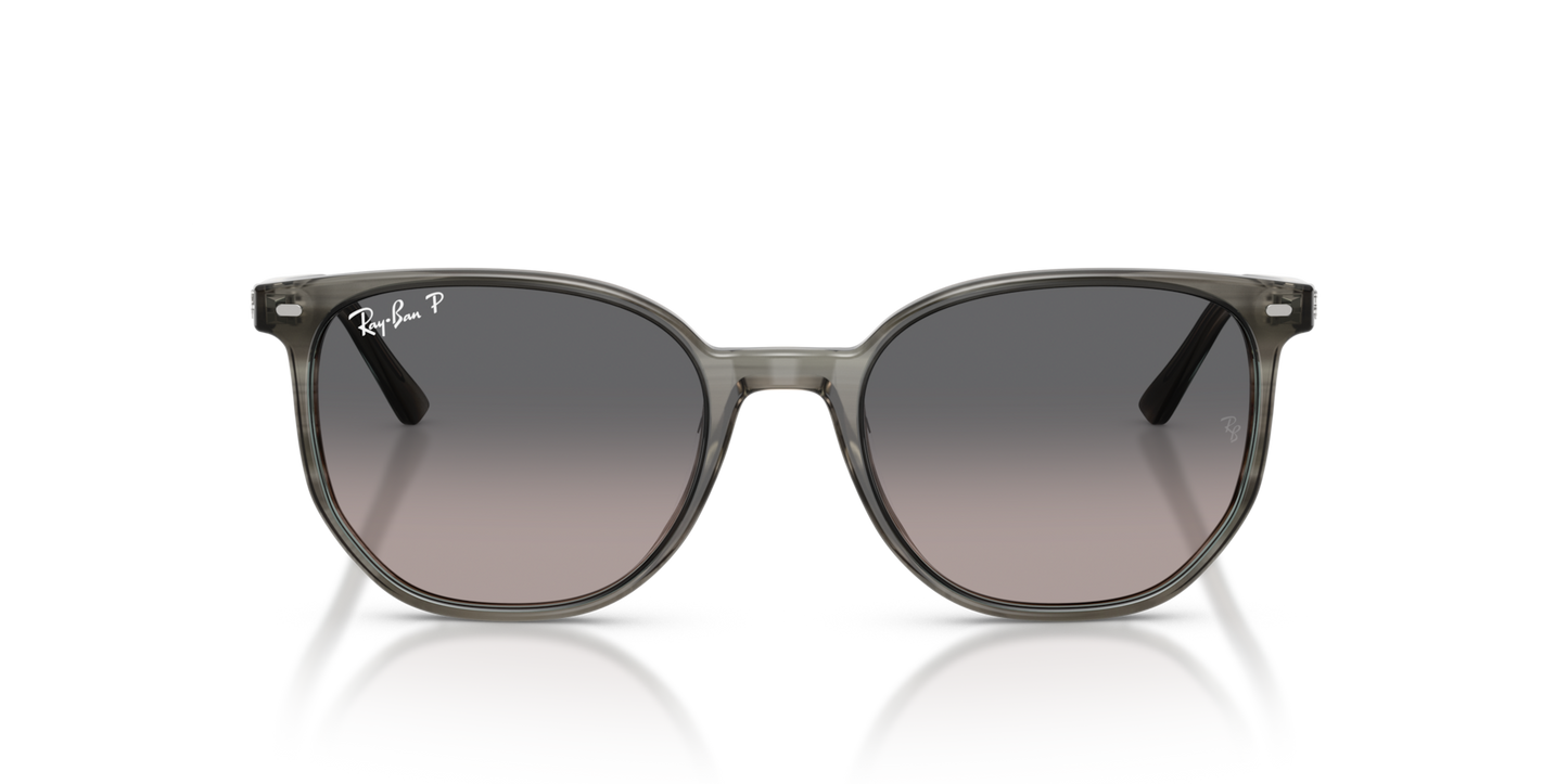 Ray-Ban Elliot RB2197 Sunglasses front view - Colour: Polished Striped Grey / Grey Gradient Polarised