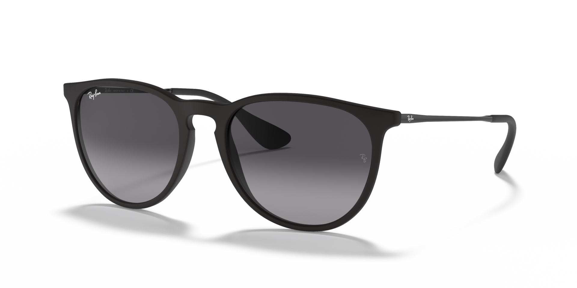 Ray-Ban Erika RB4171 Sunglasses angle view - Colour: Matte Black / Grey Gradient