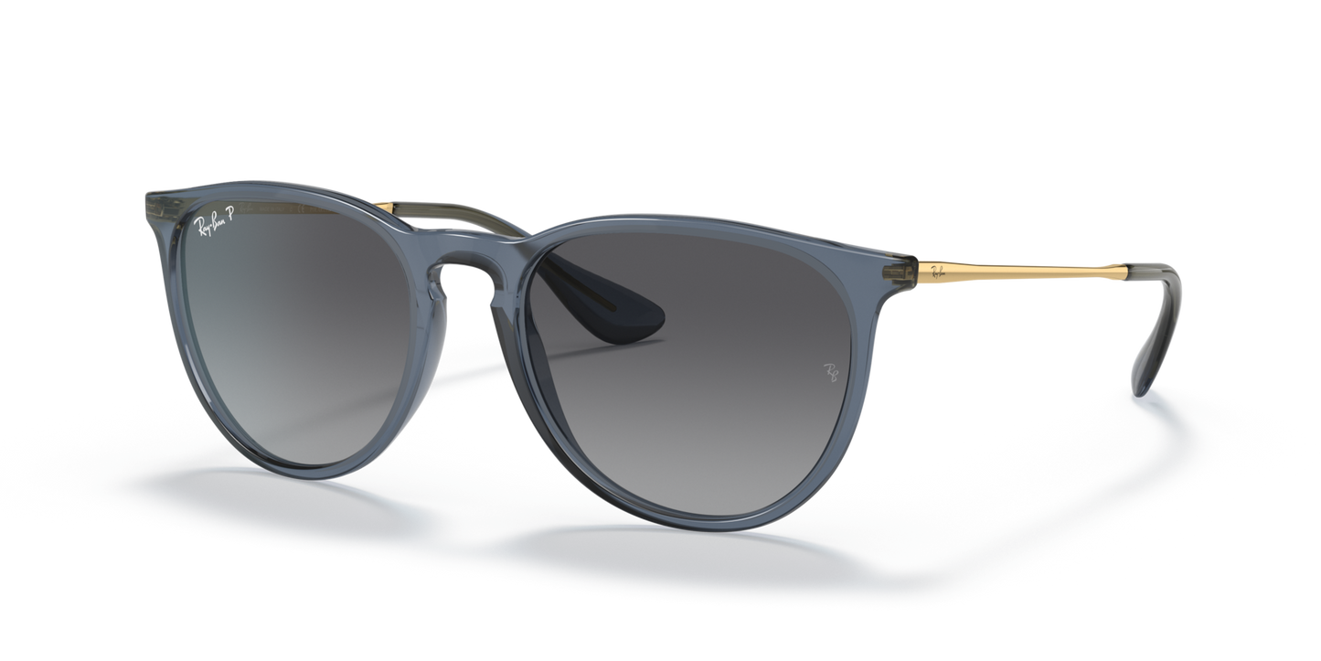 Ray-Ban Erika RB4171 Sunglasses angle view - Colour: Transparent Blue / Grey Gradient Polarised