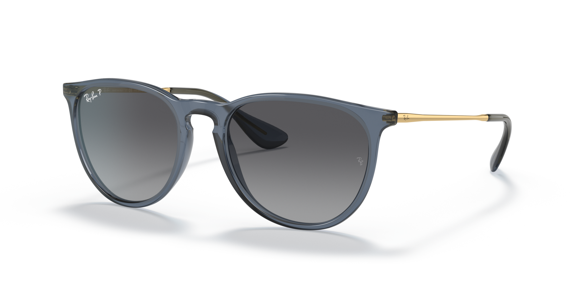 Ray-Ban Erika RB4171 Sunglasses angle view - Colour: Transparent Blue / Grey Gradient Polarised