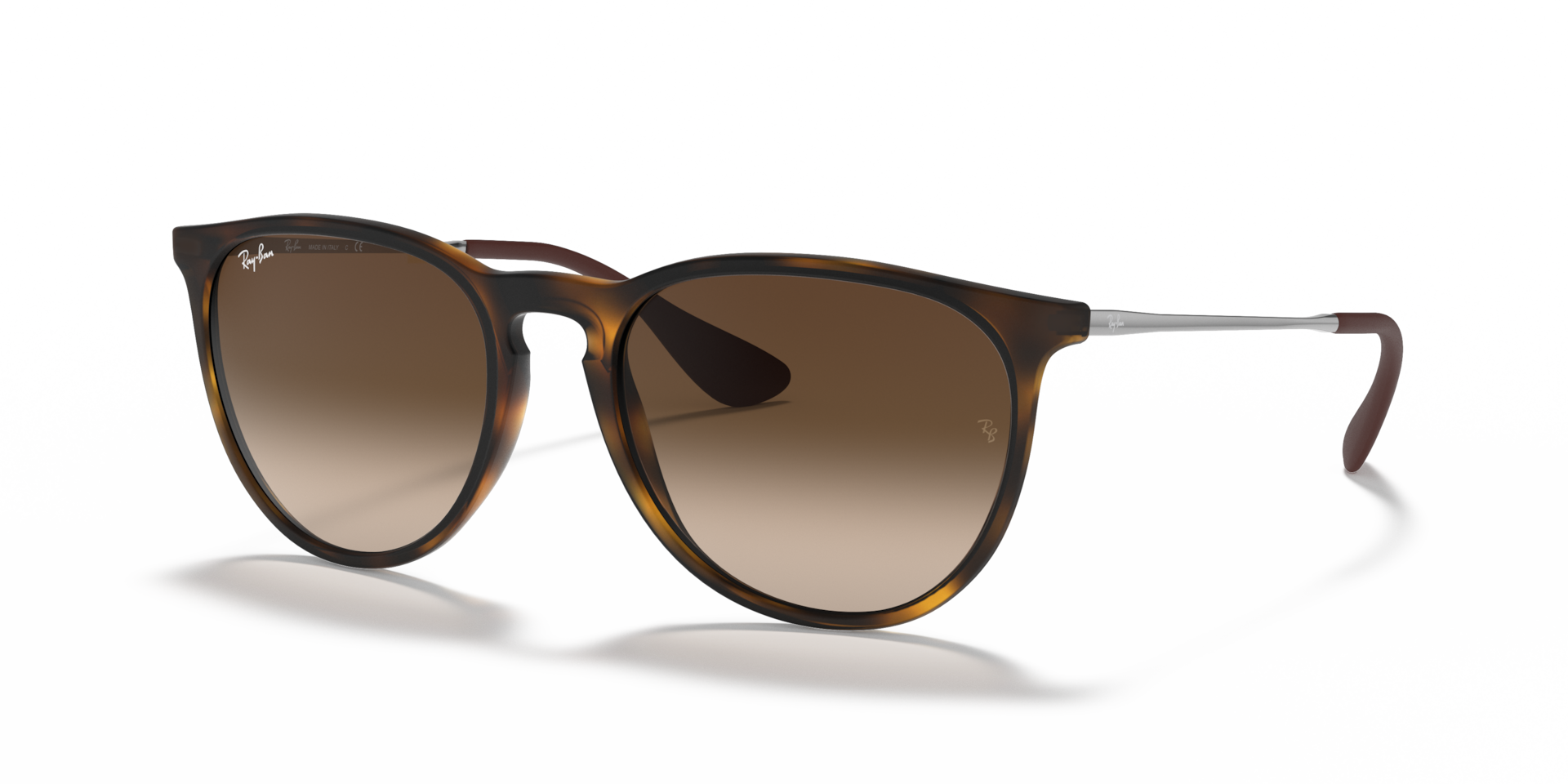 Ray-Ban Erika RB4171 Sunglasses angle view - Colour: Rubber Havana / Brown Gradient