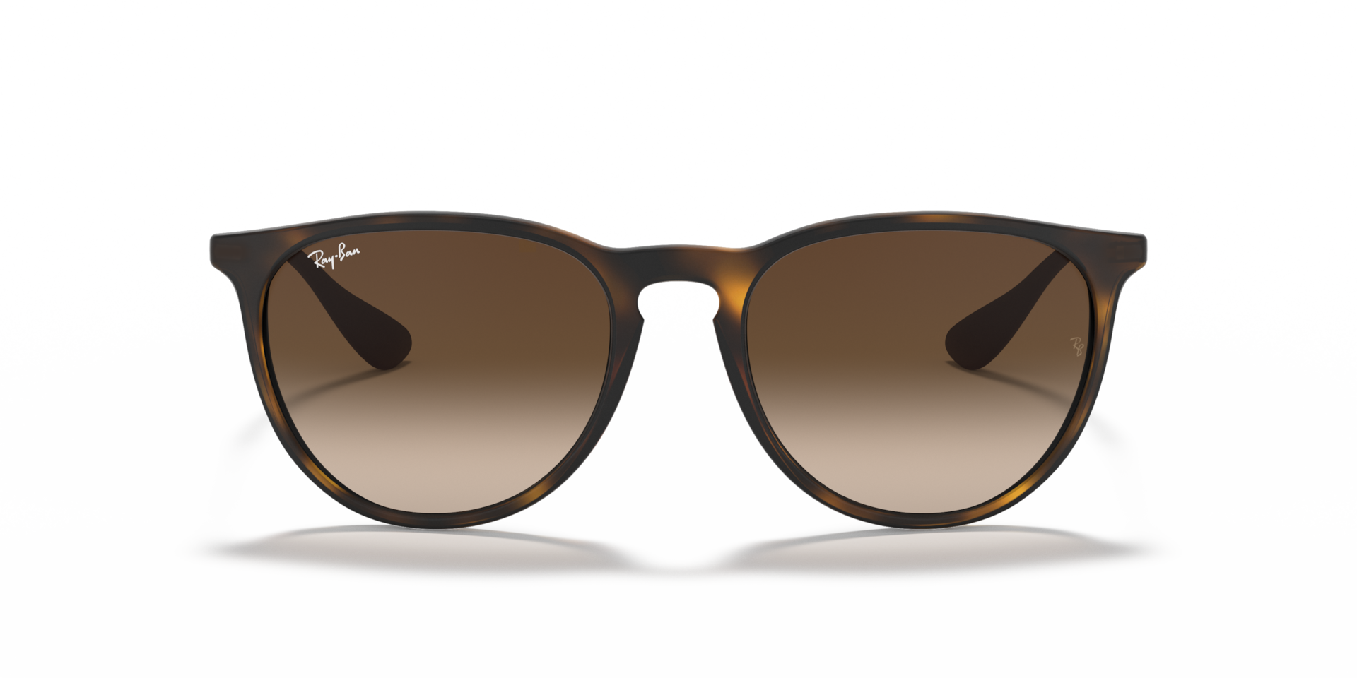 Ray-Ban Erika RB4171 Sunglasses front view - Colour: Rubber Havana / Brown Gradient
