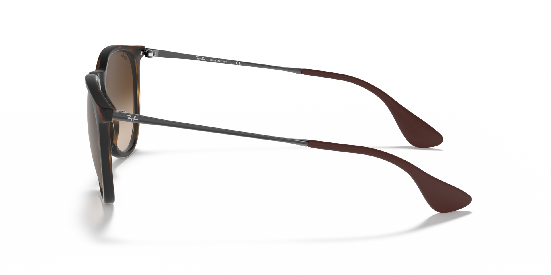 Ray-Ban Erika RB4171 Sunglasses side view - Colour: Rubber Havana / Brown Gradient