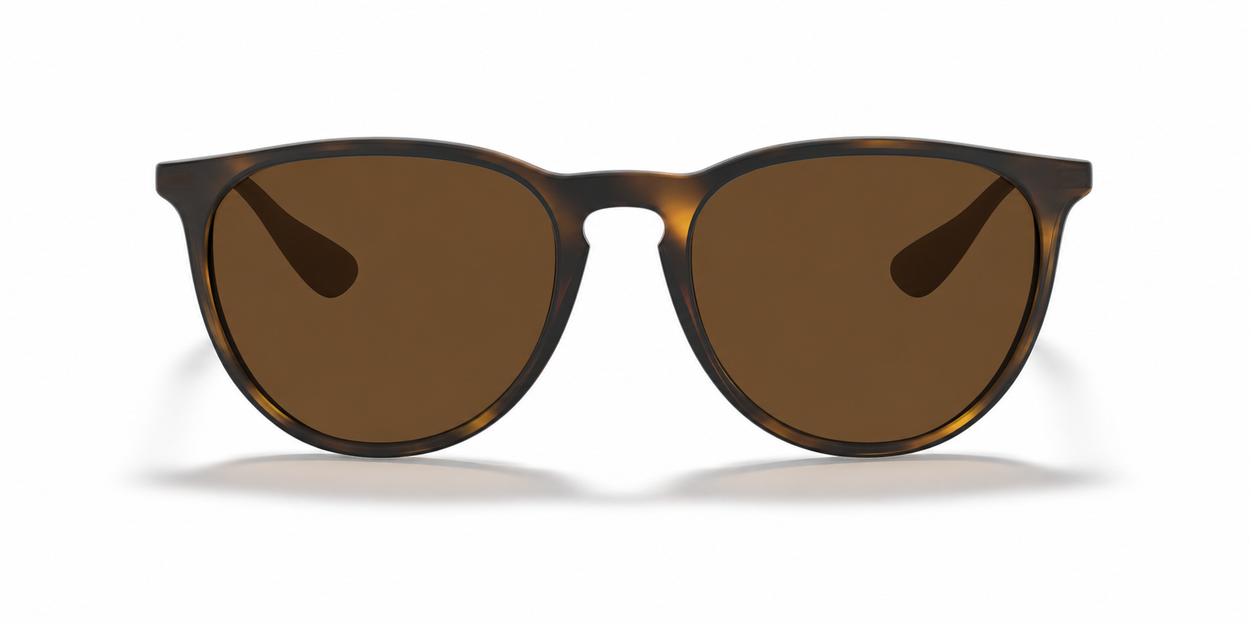 Ray-Ban Erika RB4171 Sunglasses front view - Colour: Rubber Havana - Lens: Brown solid tint - Media: Custom Polarised Brown solid tint