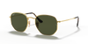 Ray-Ban Hexagonal RB3548N Sunglasses angle view - Colour: Arista Gold / G-15 Green Polarised