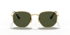 Ray-Ban Hexagonal RB3548N Sunglasses front view - Colour: Arista Gold / G-15 Green Polarised
