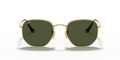 Ray-Ban Hexagonal RB3548N Sunglasses front view - Colour: Arista Gold / G-15 Green Polarised