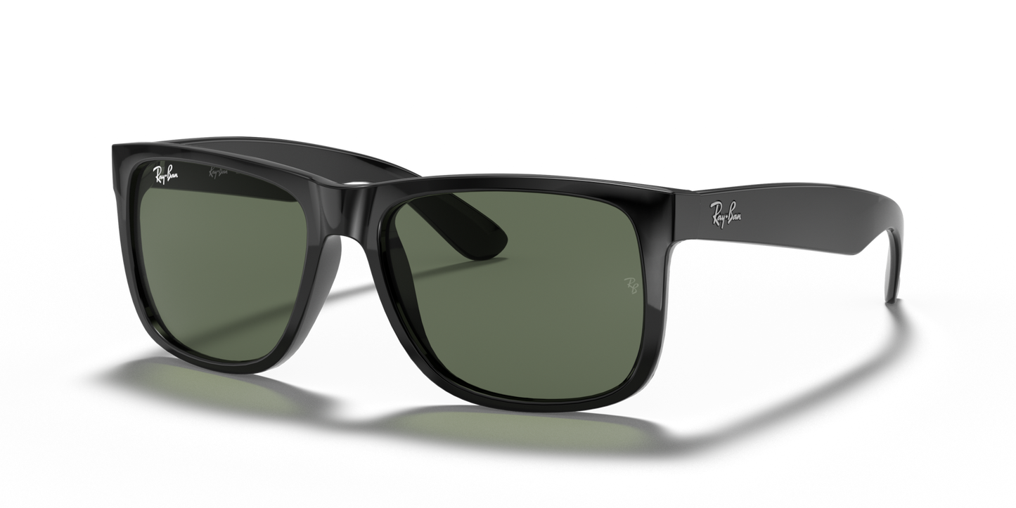 Ray-Ban Justin RB4165 Sunglasses angle view - Colour: Black / Dark Green