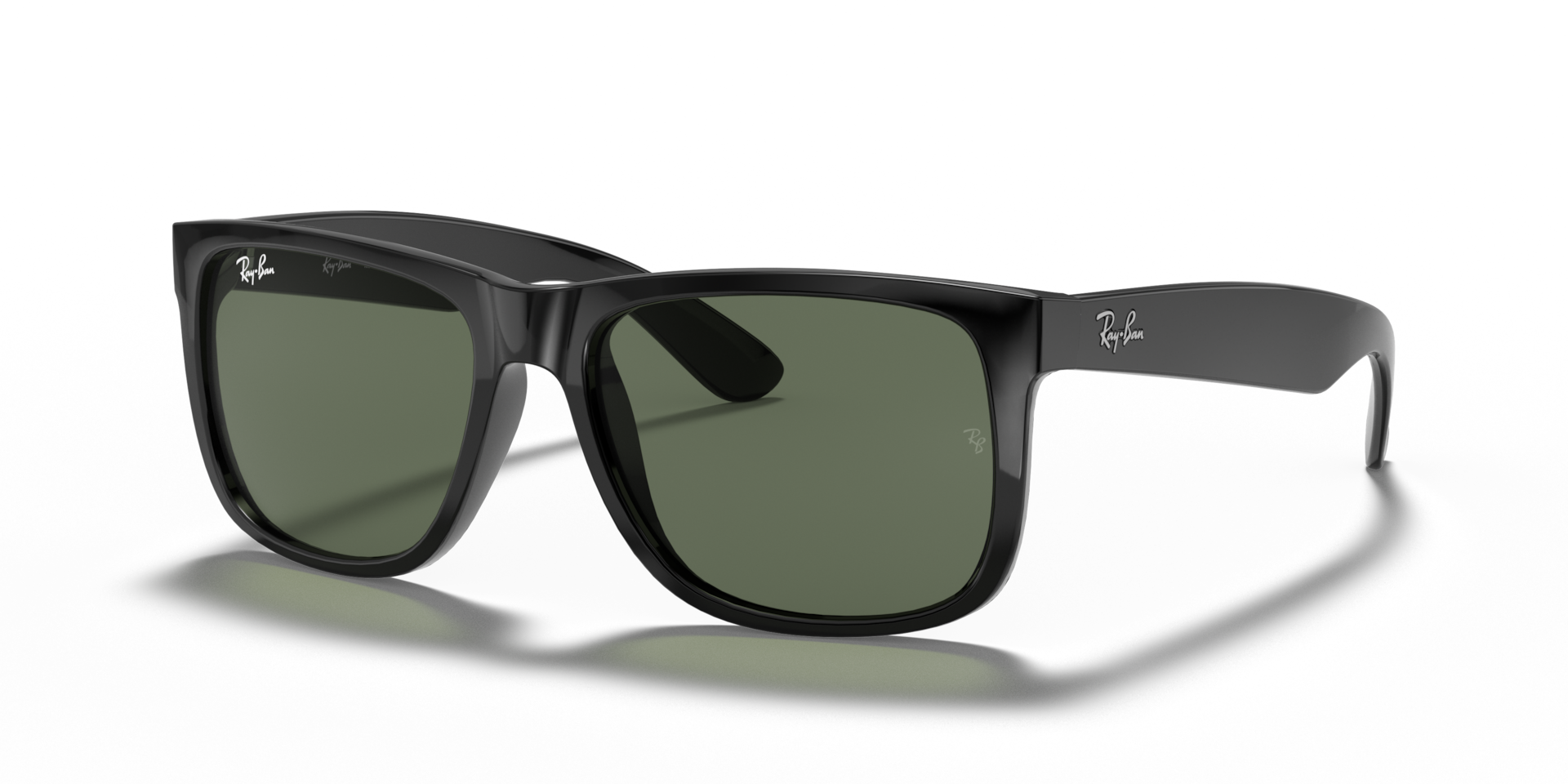Ray-Ban Justin RB4165 Sunglasses angle view - Colour: Black / Dark Green