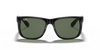 Ray-Ban Justin RB4165 Sunglasses front view - Colour: Black / Dark Green