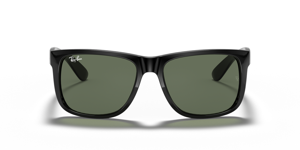 Ray-Ban Justin RB4165 Sunglasses front view - Colour: Black / Dark Green
