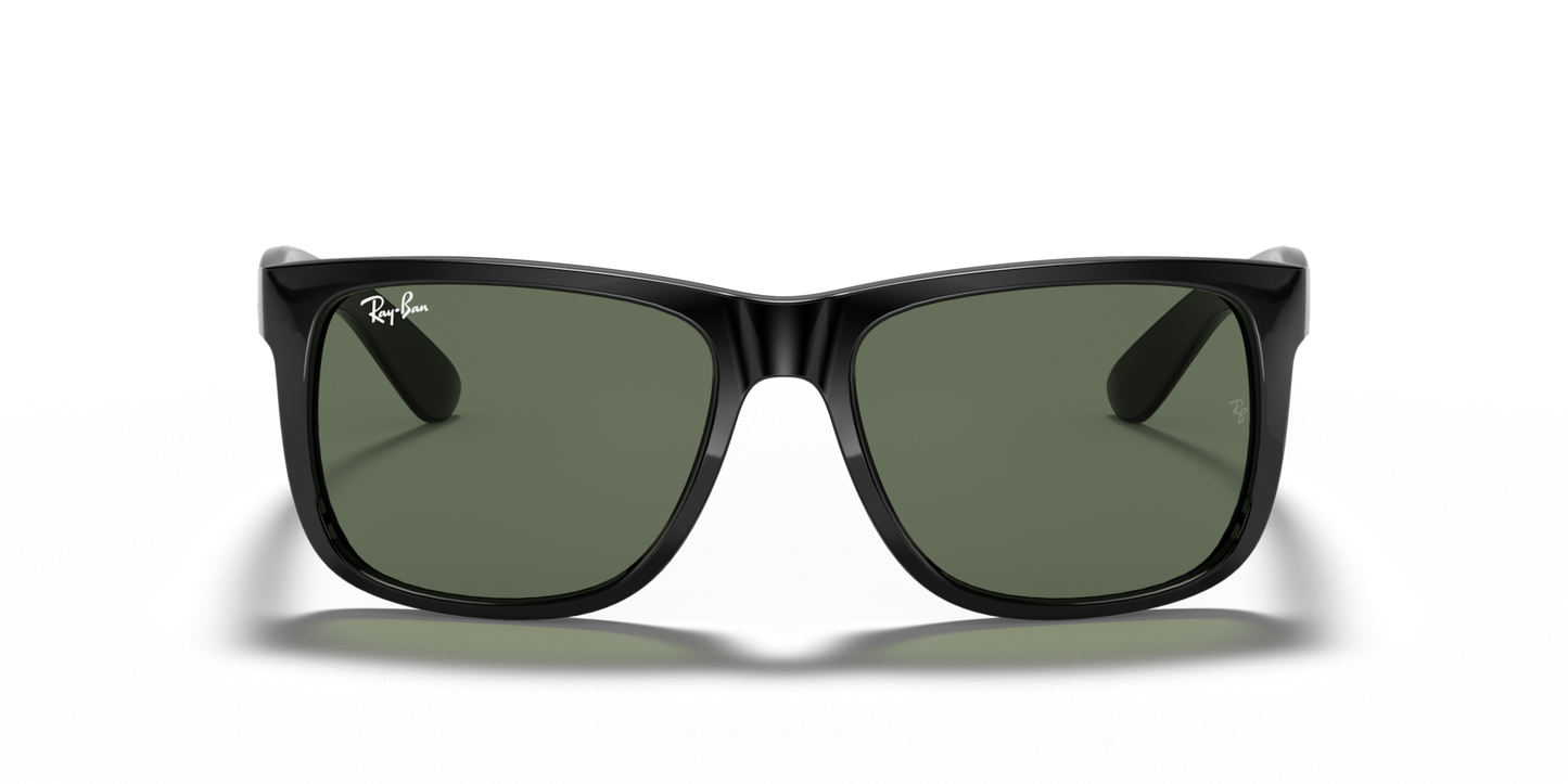 Ray-Ban Justin RB4165 Sunglasses front view - Colour: Black / Dark Green