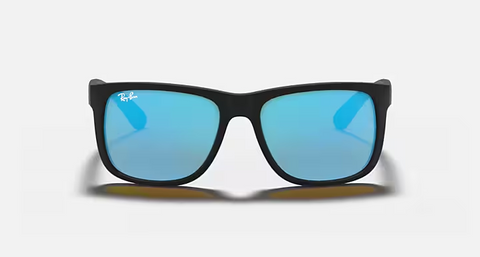 Ray-Ban Justin RB4165 Sunglasses - Matte Black / Blue Mirror