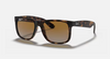 Ray-Ban Justin RB4165 Sunglasses angle view - Colour: Rubber Havana / Grey-Brown Gradient Polarised